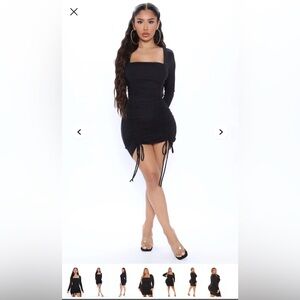 Date Night Fit Mini Dress - Black